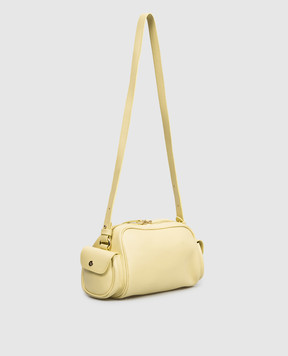 Christian Villa Yellow leather bag with logo print 06494