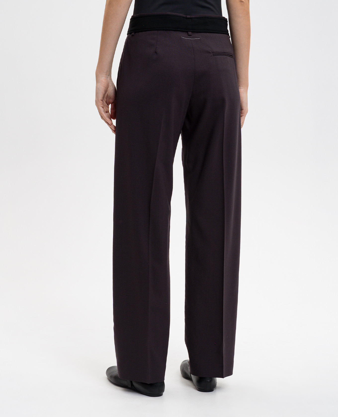 Purple wool pants with belt Maison Margiela MM6 4