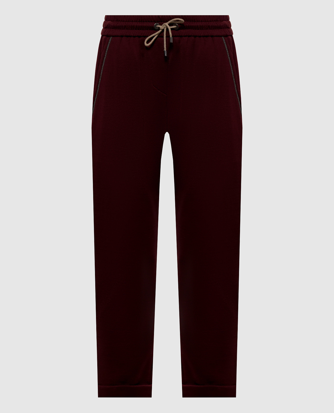 Burgundy Monil Chain Silk Sweatpants