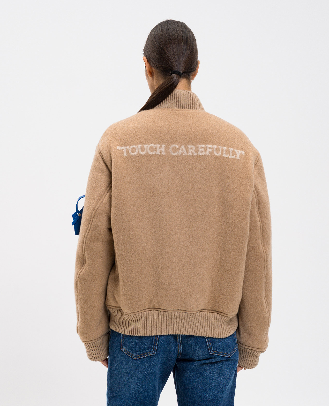 Beige cashmere bomber jacket with logo Off-White 4
