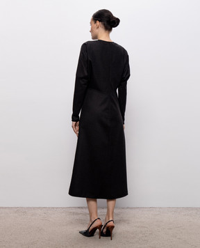 Victoria Beckham Grey wool midi dolman dress 1124WDR005231F