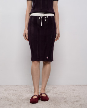 Casablanca Purple skirt with logo patch WAW25KW108001