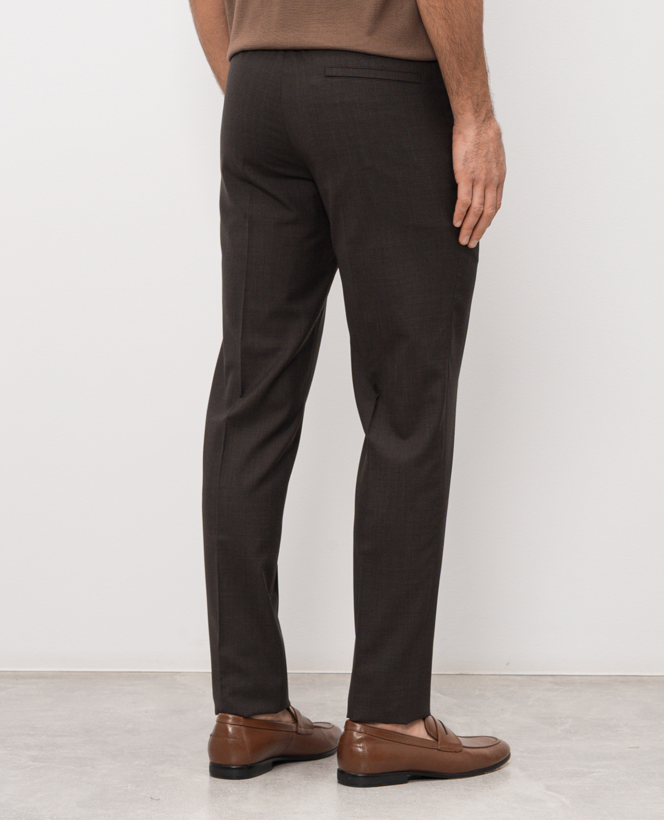 

Brown wool trousers New Elton Bertolo Cashmere