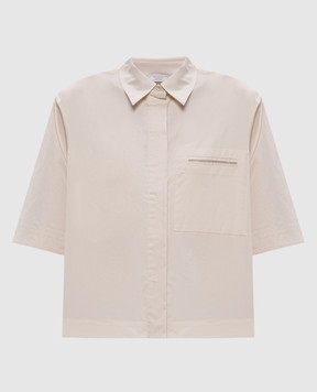 Peserico Beige shirt with monil chain A0685001979