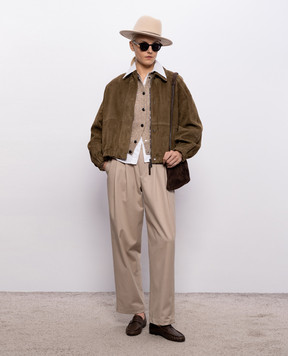 Brunello Cucinelli Brown suede jacket MPCAI7594P