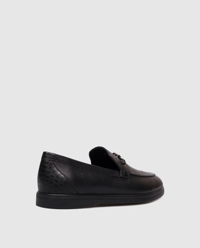 Stefano Ricci Black leather loafers with crocodile leather UC62G2236SKCS