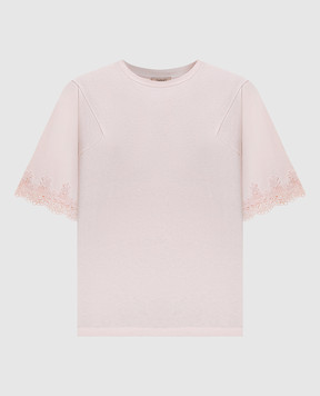 Twinset Pink T-shirt with lace 261TP2110