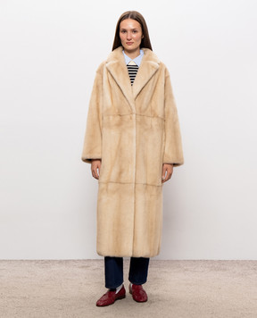 Fabio Gavazzi Beige mink fur coat FG2381PIVR