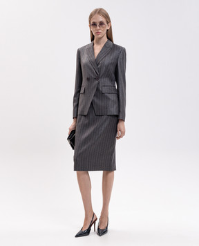 Twinset Gray striped skirt 262AP2434