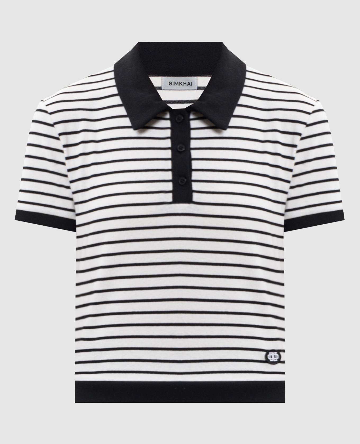 White striped polo shirt