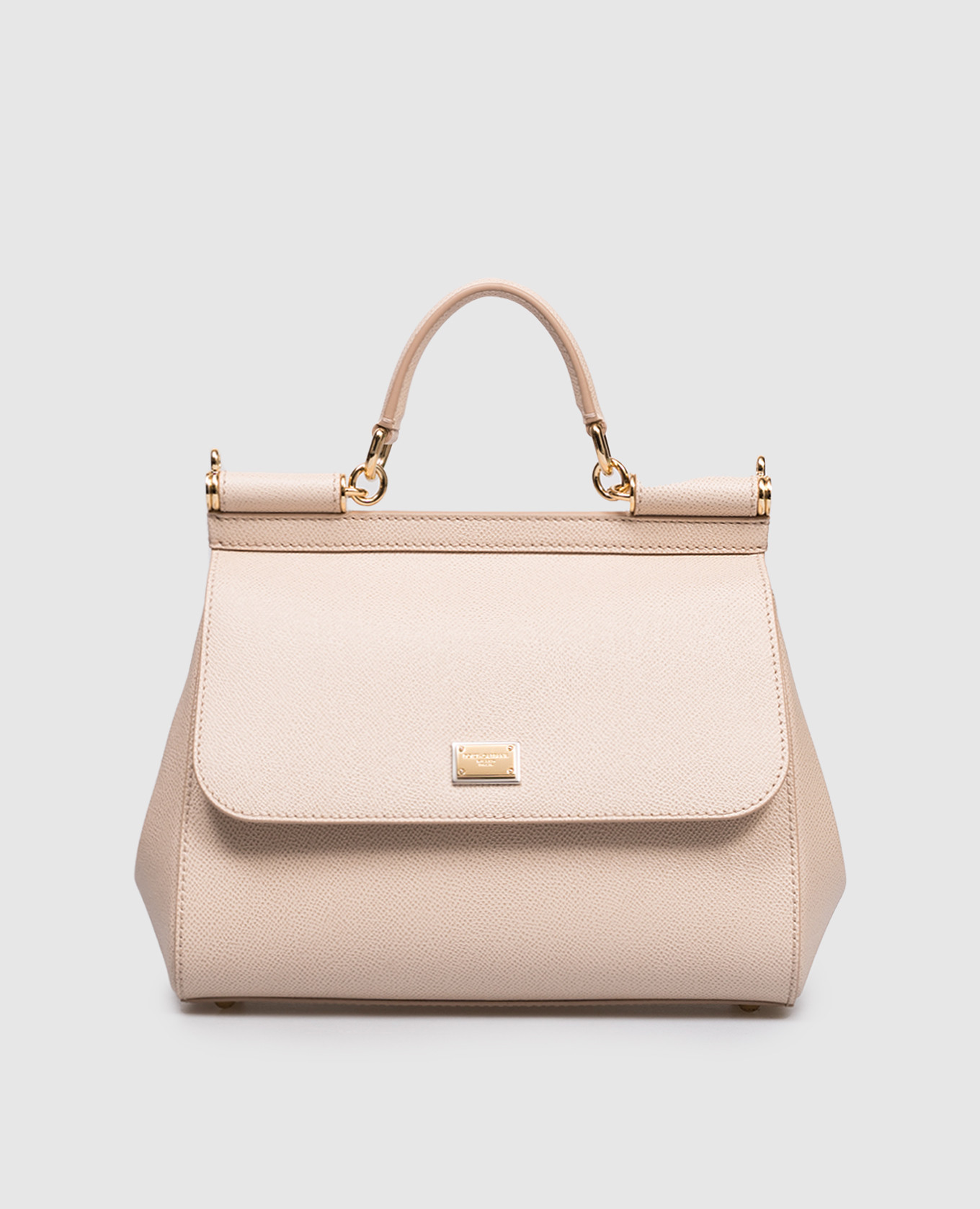 

Beige leather bag Sicily with logo Dolce&Gabbana