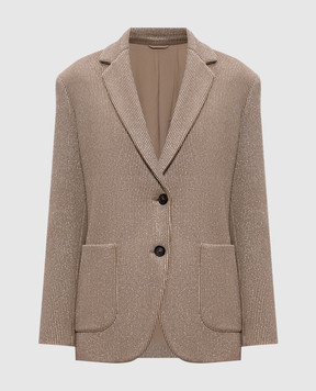 Brunello Cucinelli Beige jacket with lurex M0AZT7511