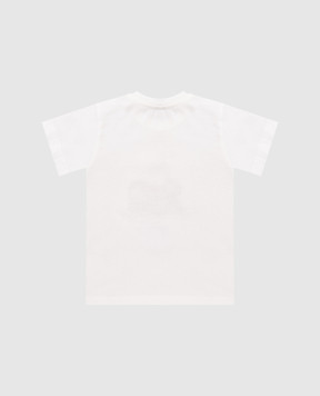 Dolce&Gabbana Children's white T-shirt with print and DG logo L1JT7WG7PNH