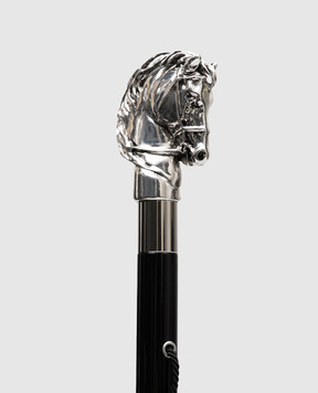 Pasotti Black Silver Horse Shoe Horn PFPEXXCSF04