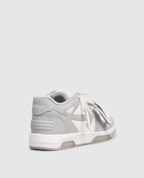 Off-White Out Of Office grey leather sneakers OWIA259C99LEA006