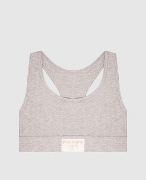 Palm Angels Gray top with a patch PLA1UWTP09SI