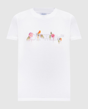 Off-White White T-shirt with logo print 2FA00641T