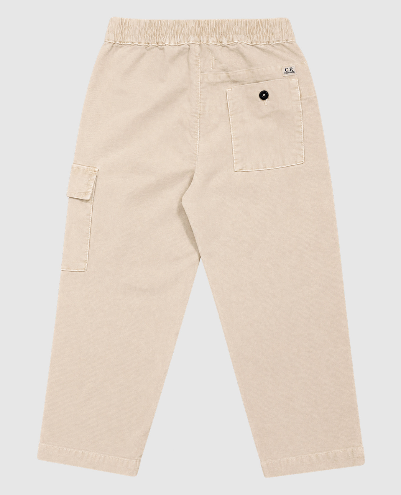 Children's beige corduroy pants with logo patch C.P. Company 2