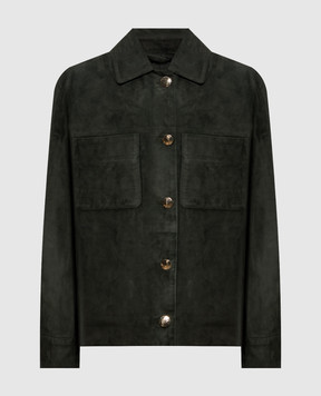 Max Mara ABISSO green suede jacket SMMABISSO