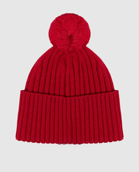 Dolce&Gabbana Children's red wool hat with pompom LBKHH9JDVH8