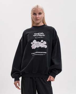 Vetements Black sweatshirt with print MH27CN203B