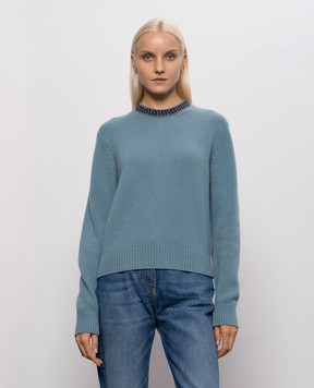 Versace Blue wool and cashmere sweater with pattern 10267661A19161