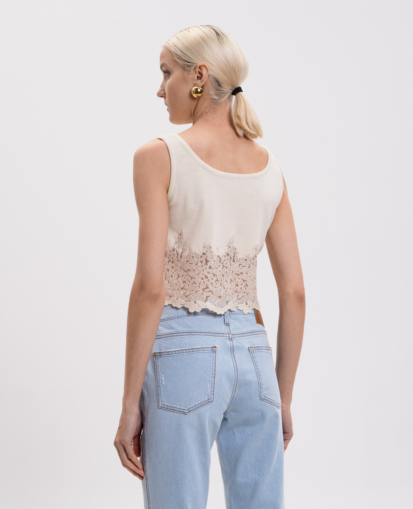 

Beige top with lace Ermanno Scervino