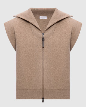 Brunello Cucinelli Brown cashmere vest M12237846P
