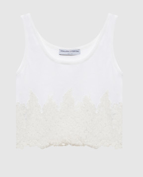 Ermanno Scervino White top with lace D482L303APXHC