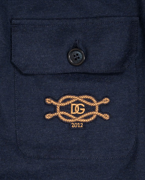 Dolce&Gabbana Children's blue pants with brand patch L45P47FU5ZI814