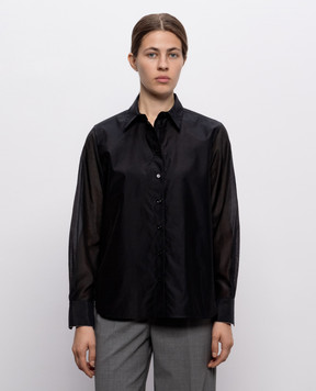 Peserico Black shirt with silk A0624608372