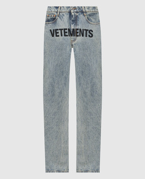 Vetements Blue jeans with logo embroidery MH27DJ079LB
