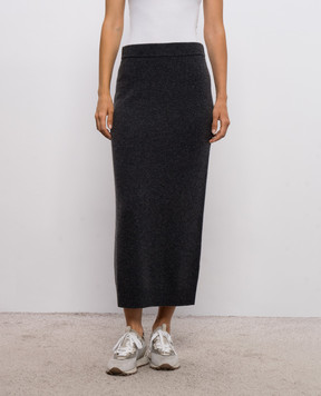 Peserico Gray wool, silk and cashmere skirt A95033F07K09283