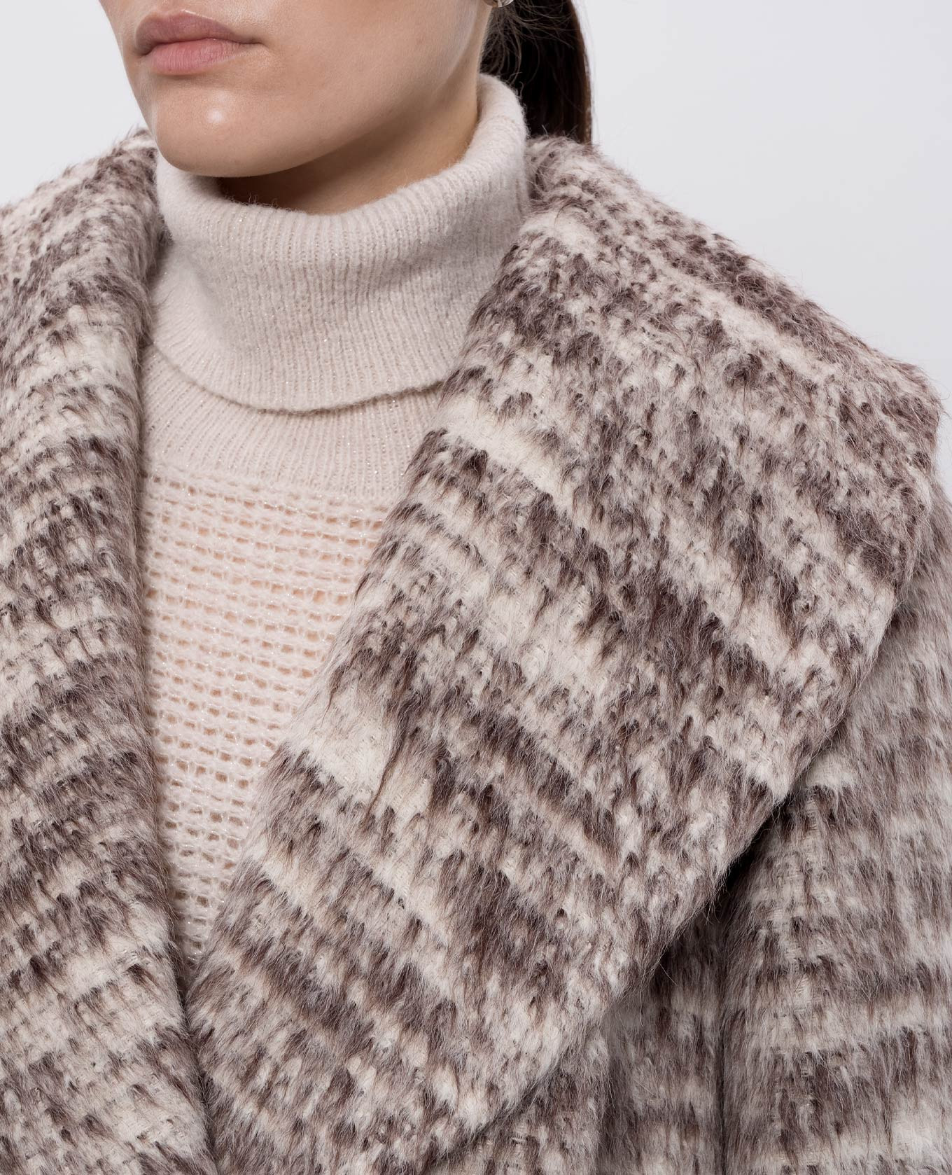 Brown alpaca wool coat Peserico 5