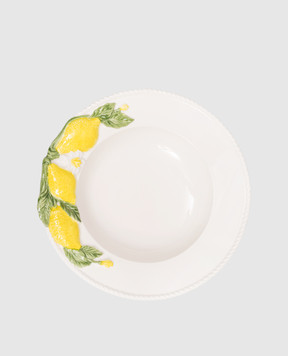 Les Ottomans White ceramic soup plate Lemon LMN13
