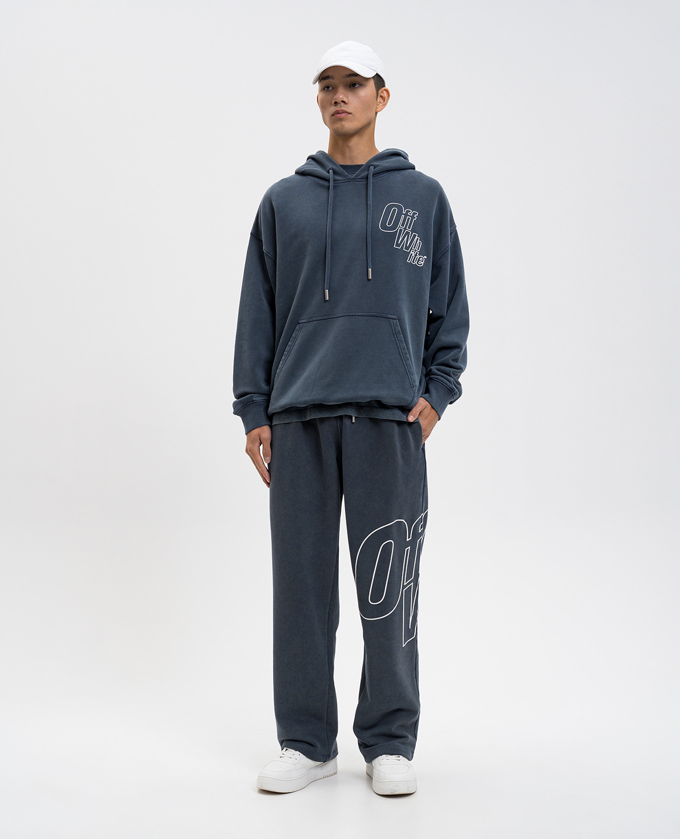 

Blue hoodie with logo print Off-White