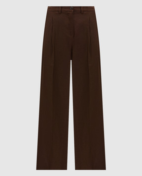 Twinset Brown linen pants 261AP2324