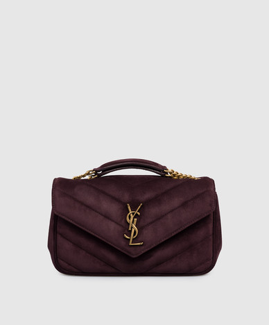 Borsa Loulou in pelle scamosciata viola