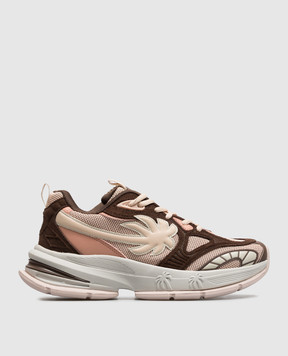 Palm Angels Palm Runner brown combination sneakers PAWIA004FB001