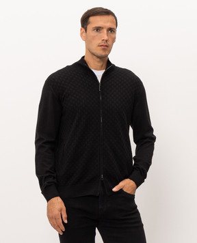 Stefano Ricci Black cardigan made of wool, silk and cashmere K202026R31F26394