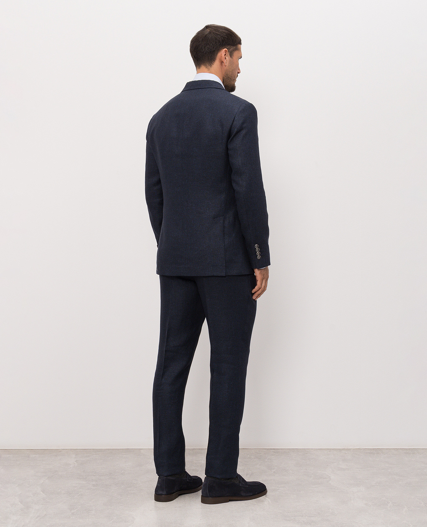 Blue suit made of silk, linen and wool Brunello Cucinelli 4