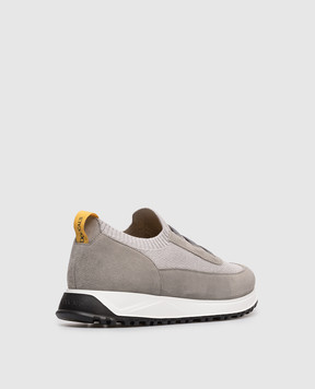 Doucal's Grey combination sneakers with logo DU3318SYDNPZ846