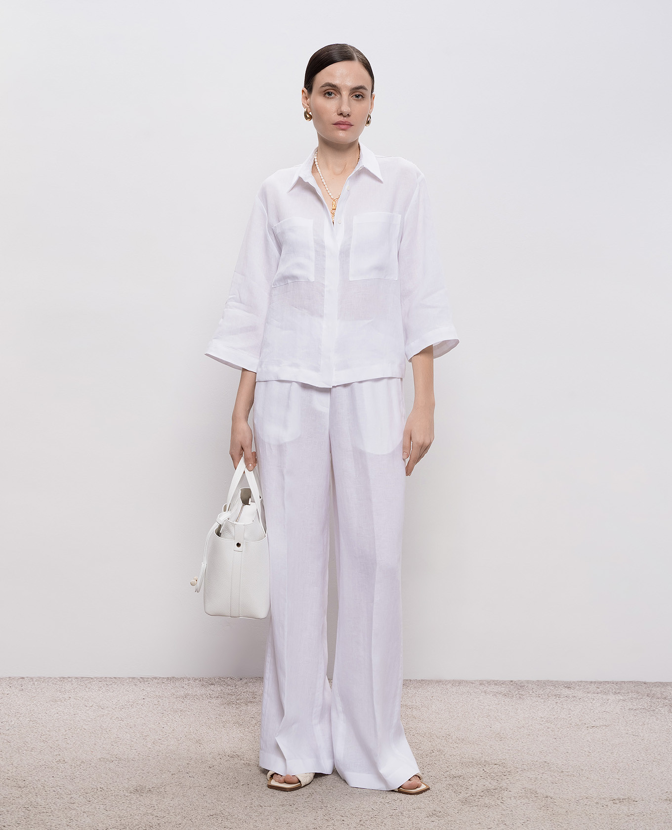 White linen shirt Peserico 2
