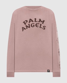 Palm Angels Pink long sleeve with Devil Herald print PAMAB001JR001m