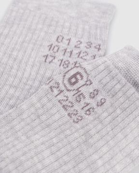 Maison Margiela MM6 Grey socks with logo pattern S52TL0038M13244