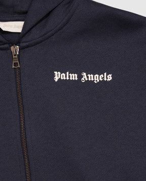 Palm Angels Children's blue sports jacket with logo print F6PAJBZH015