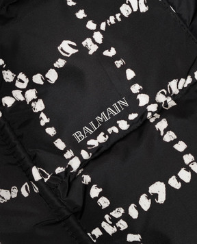 Balmain Children's black checked down jacket BZ2B30N0447610