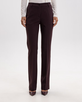 Twinset Burgundy pants with textured logo 262TF2011