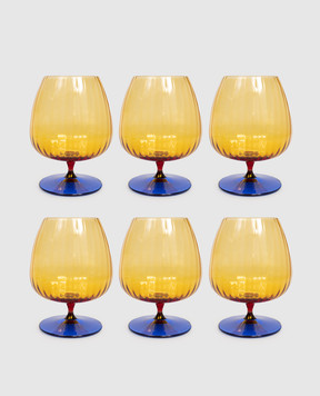 La Reine Set of yellow cognac glasses Joy 6 pcs JOYCOGNAC