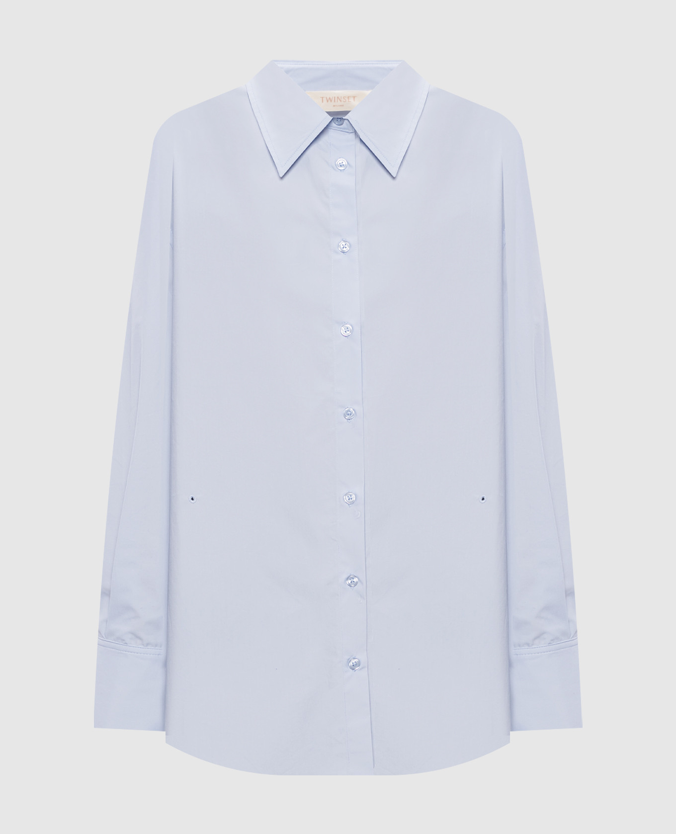 Blue shirt with logo embroidery